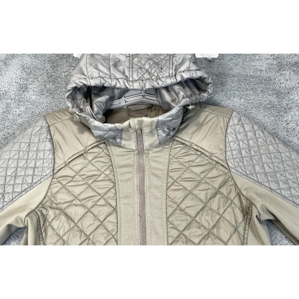 Athleta Quilted Hooded Jacket in gold